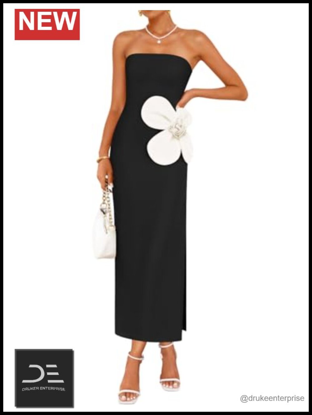 Womens Strapless Bodycon Maxi Dress Backless Slim Fit Cocktail Party